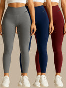 Kit 3 Calças Legging Cintura Alta Zero Transparência