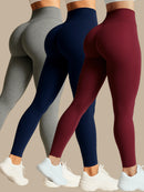 Kit 3 Calças Legging Cintura Alta Zero Transparência
