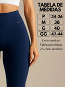 Kit 3 Calças Legging Cintura Alta Zero Transparência