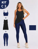 Kit 3 Peças Conjunto de Roupas Esportivas Fitnes