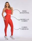 Kit 3 Peças Conjunto de Roupas Esportivas Fitnes 