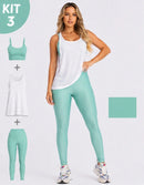 Kit 3 Peças Conjunto de Roupas Esportivas Fitnes 
