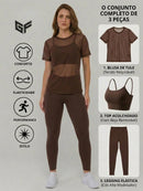 Kit Fitness 3 Peças de Roupa de Academia Feminino