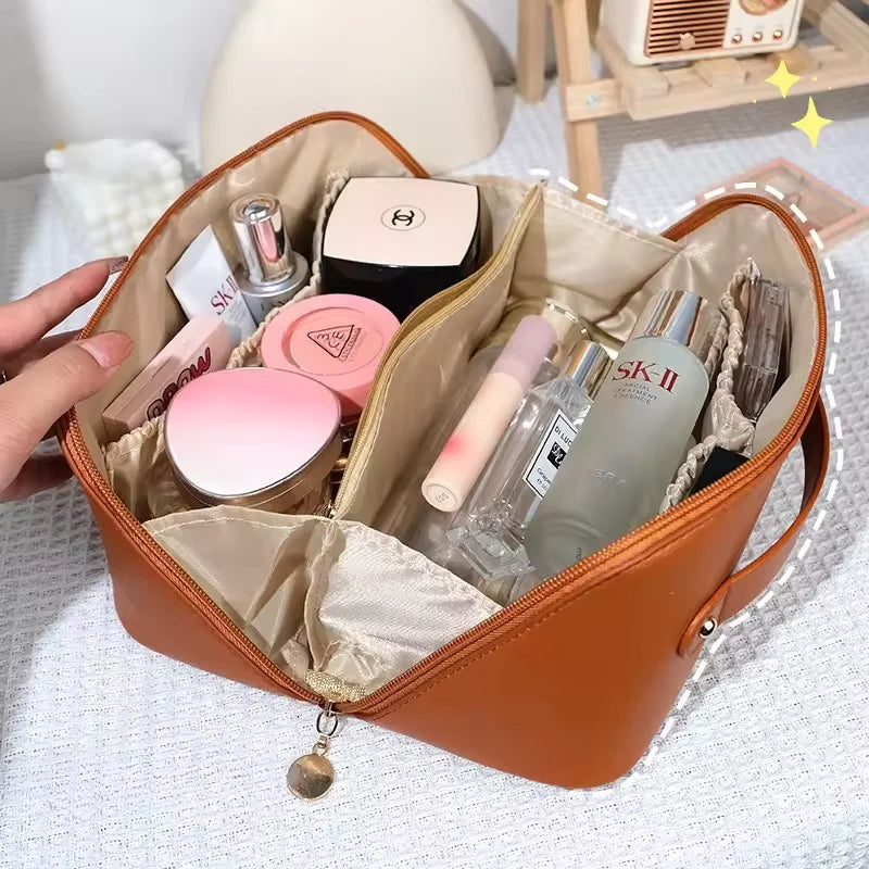 Bolsa Organizadora de Cosméticos Multifuncional com Zíper, Leve, para Viagem, Estojo de Higiene Pessoal, Caixa de Armazenamento de Maquiagem Elegante para Uso Diário