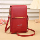 Bolsa louca fashion com bloqueio de tela sensível ao toque, bolsa para celular feminina, porta cartão, bolsa de ombro crossbody