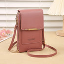 Bolsa louca fashion com bloqueio de tela sensível ao toque, bolsa para celular feminina, porta cartão, bolsa de ombro crossbody