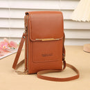 Bolsa louca fashion com bloqueio de tela sensível ao toque, bolsa para celular feminina, porta cartão, bolsa de ombro crossbody