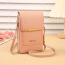 Bolsa louca fashion com bloqueio de tela sensível ao toque, bolsa para celular feminina, porta cartão, bolsa de ombro crossbody