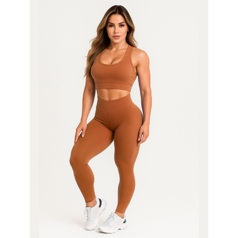 Kit 4 Conjuntos Calça E Top Roupas Feminina Academia Legging esporte suplex A01