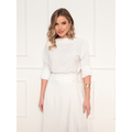 Conjunto Feminino Elegante em Tecido Duna com Saia Assimétrica e Blusa Sofisticada