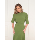 Conjunto Feminino Elegante em Tecido Duna com Saia Assimétrica e Blusa Sofisticada