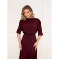 Conjunto Feminino Elegante em Tecido Duna com Saia Assimétrica e Blusa Sofisticada