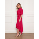 Conjunto Feminino Elegante Em Tecido Duna Com Blusa De Manga Dobrável E Saia Assimétrica Estilo Moderno Botão Decorativo