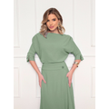 Conjunto Feminino Elegante em Tecido Duna com Saia Assimétrica e Blusa Sofisticada